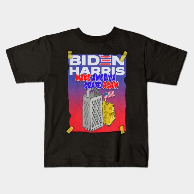 Biden Harris 2020 - Make America Grate Kids T-Shirt by silentrob668